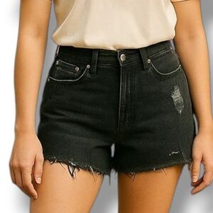 BDG Girlfrieng High Rise Shorts in Black Wash Size 27